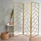 Homeroots 3 Panel Gold Room Divider with Geometric Motif 379902 - alternate 2
